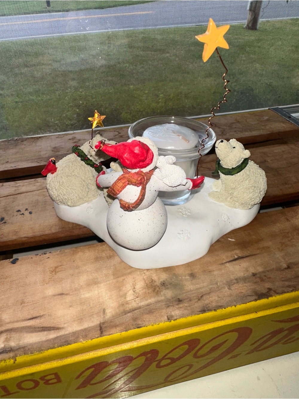Department 56 Snowman & Polar Bears Votive Candle Holder - EUC - Like New - Picture 4 of 6